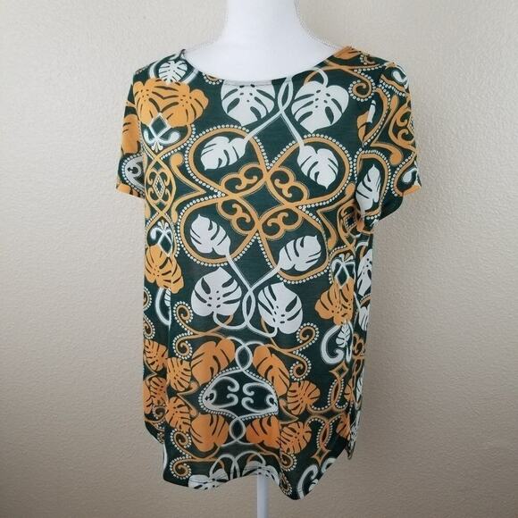 H&M Conscious Monstera Leaves Pullover Top Medium (2689) - Picture 1 of 6